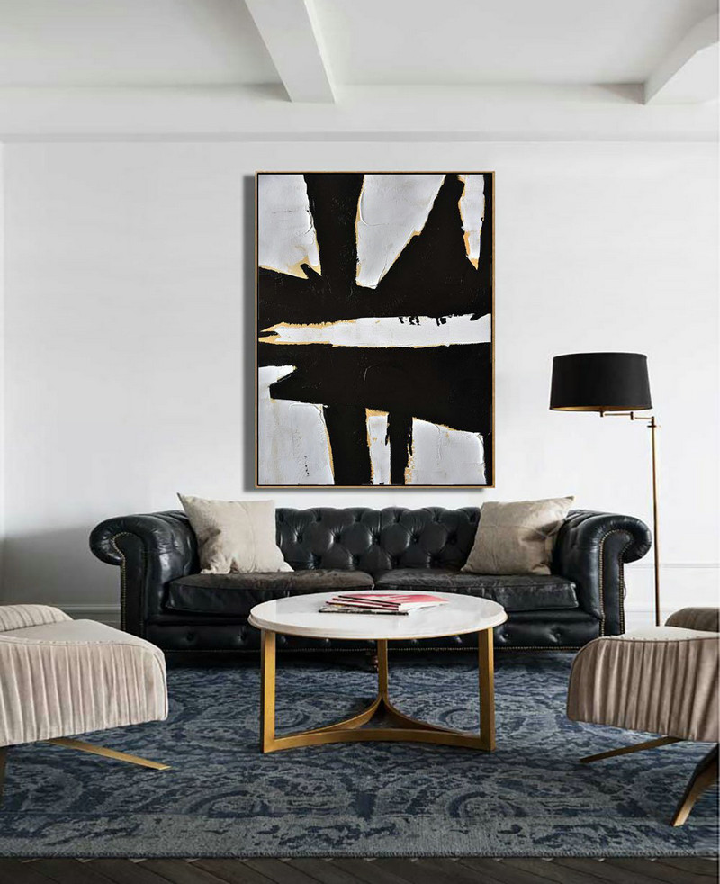 Extra Large Textured Painting On Canvas,Minimalist Painting On Canvas, Palette Knife Vertical Minimal Art - Large Paintings For Living Room